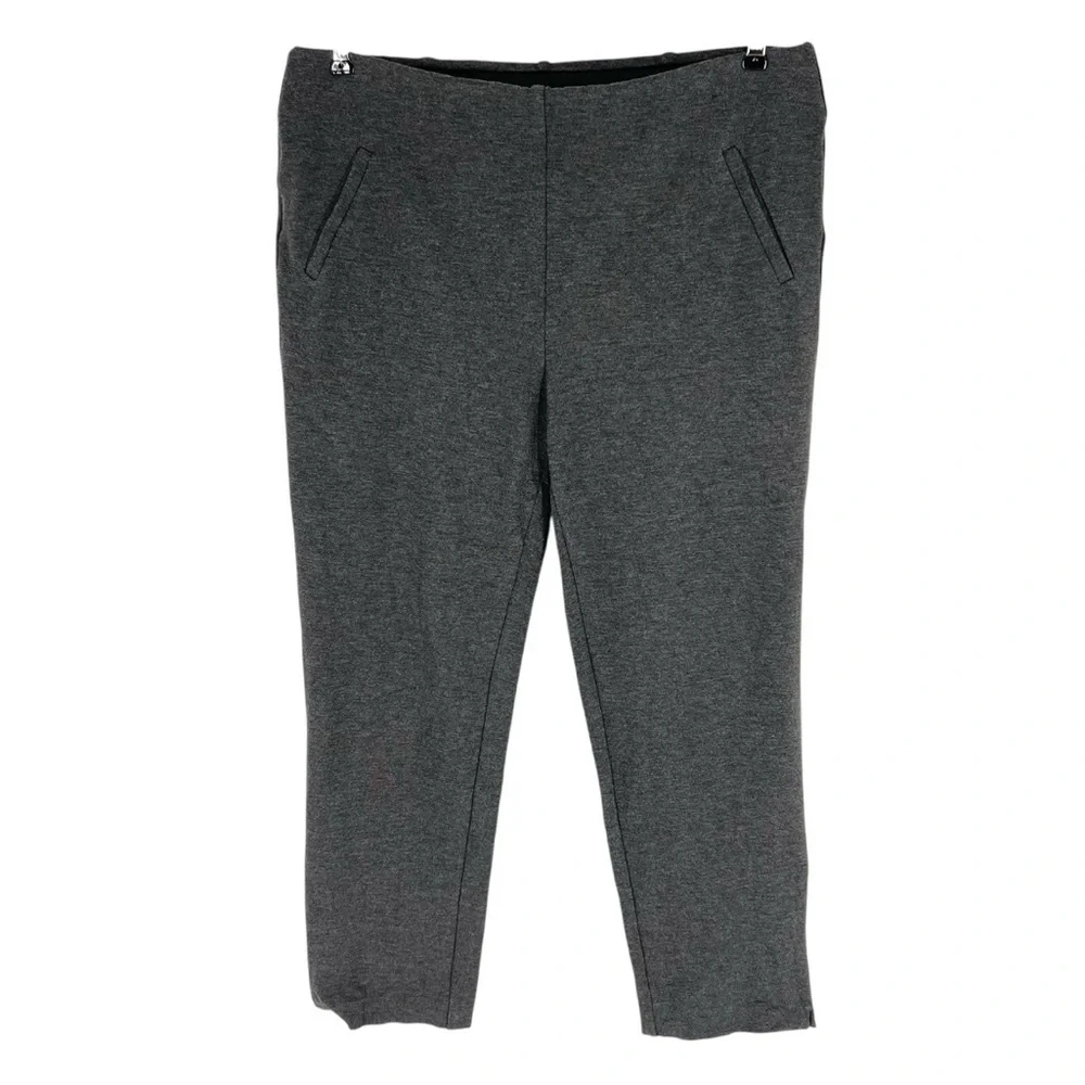 Chicos Fabulously Slimming Ankle Pants Size 2 Charcoal Gray Stretch Ponte 12
